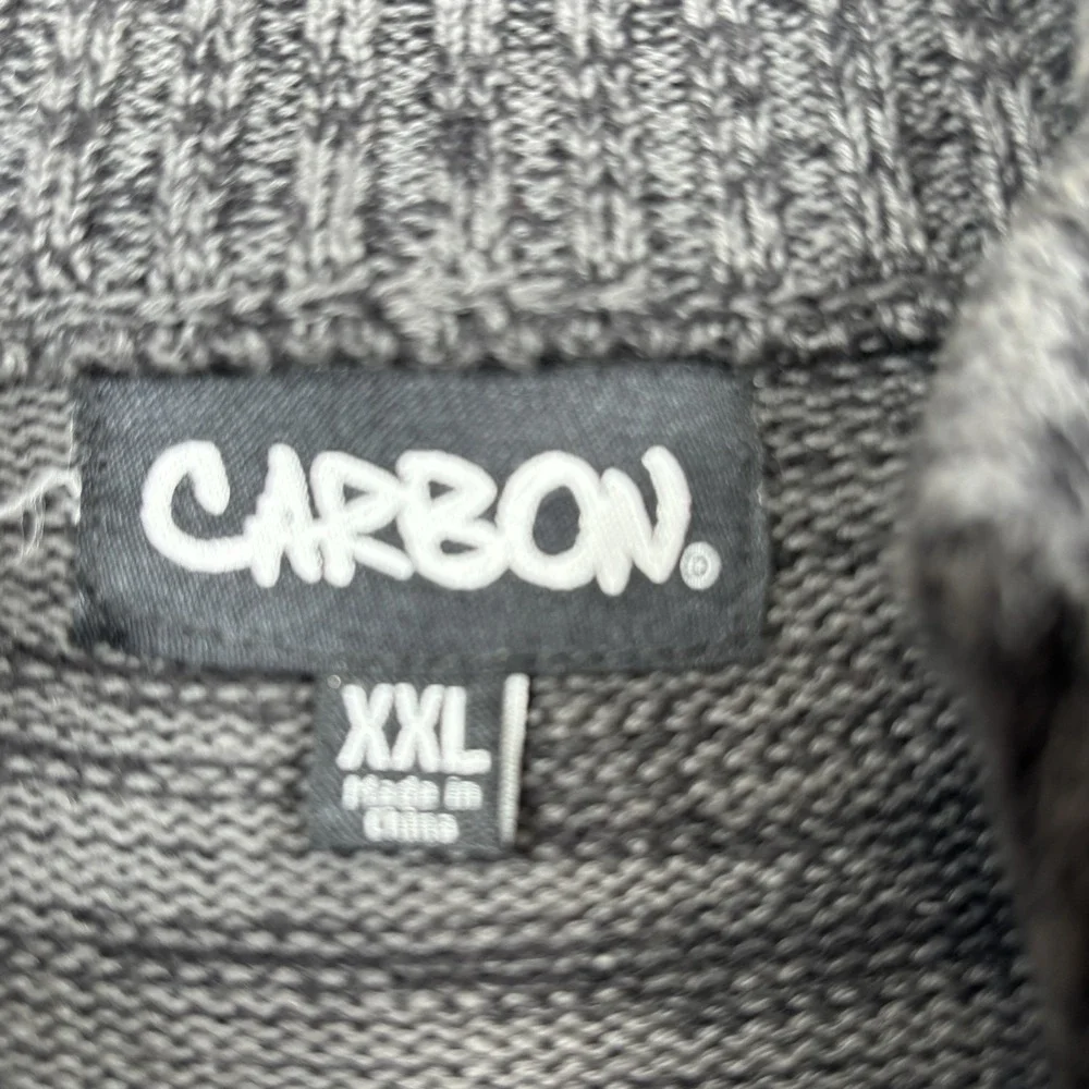 Carbon 1/4 Zip Pullover Diamond Argyle Sweater Men's XXL 2XL Gray Red‎ Preowned